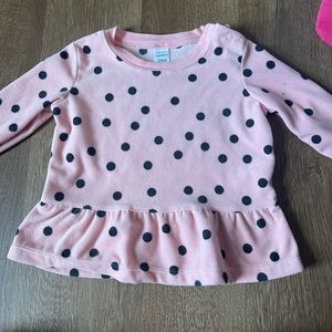 Fleece polka dot top